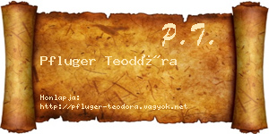 Pfluger Teodóra névjegykártya